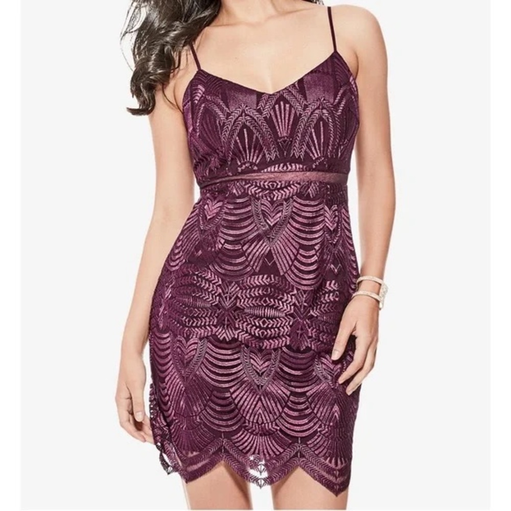 Guess Elegant Embroidered Lace Dress - size 8